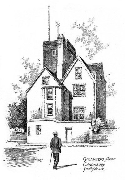 Casa di Oliver Goldsmith, Canonbury, Islington, 1912 da Frederick Adcock