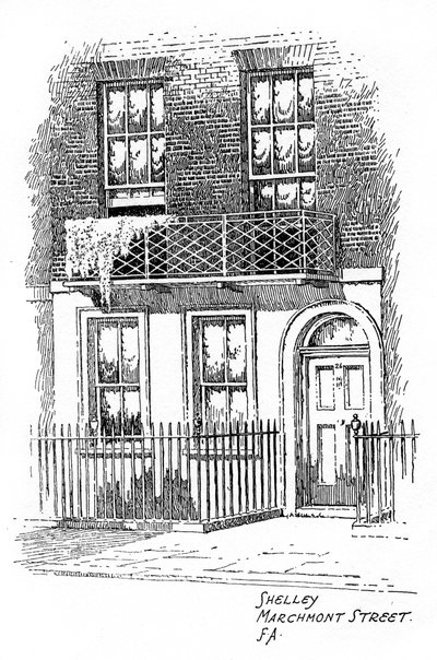 Casa di Percy Bysshe Shelley, Marchmont Street, Bloomsbury, Londra, 1912 da Frederick Adcock