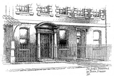 Casa di Sir James Thornhill, 75 Dean Street, Londra, 1912 da Frederick Adcock