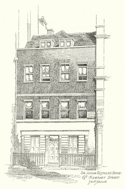 Casa di Sir Joshua Reynolds, Great Newport Street da Frederick Adcock