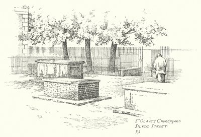 Cimitero di St Olave, Silver Street da Frederick Adcock