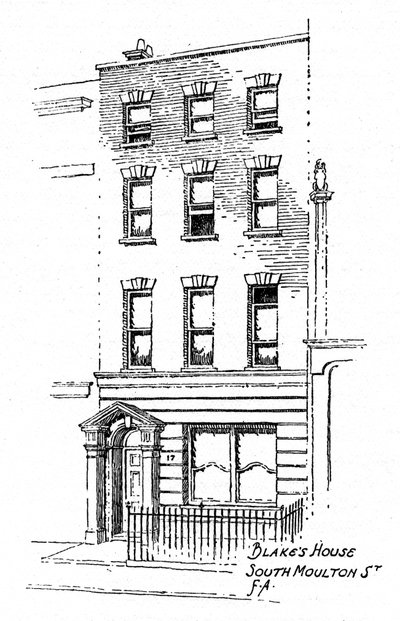 Casa di William Blake, 17 South Molton Street, Londra, 1912 da Frederick Adcock