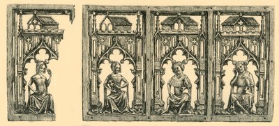 Cavalieri e Dame Seduti sotto Baldacchini, pannello d