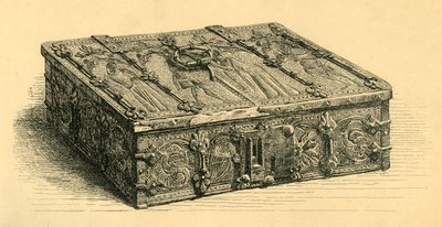 Scrigno di legno e cuoio, 1350-1370, 1881 da Frederick Albert Slocombe