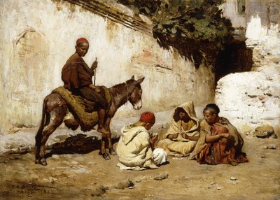 Bambini arabi che giocano a carte, 1873 da Frederick Arthur Bridgman