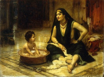 Quadro Su Tela Stampa D’Arte – 'Un Incontro Serale In Un Accampamento Nordafricano' Di F.A. Bridgman – 60x90 Cm