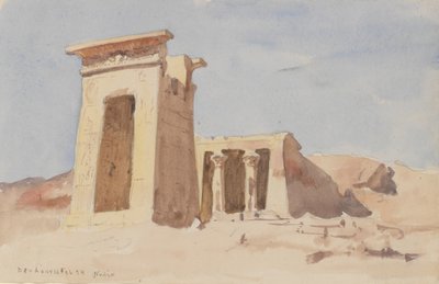 Il Tempio di Dendur, mostrando il pilone da Frederick Arthur Bridgman