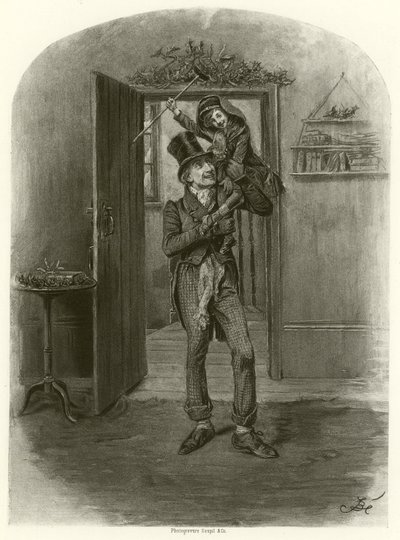 Bob Cratchit e Tiny Tim da Frederick Barnard