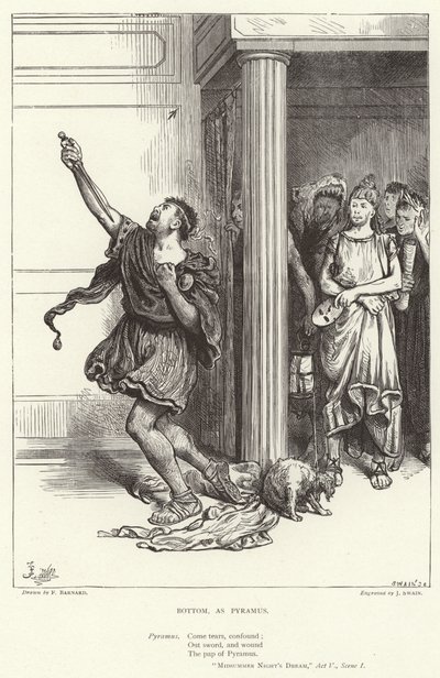 Bottom, come Piramo, Sogno di una notte di mezza estate, Atto V, Scena I da Frederick Barnard