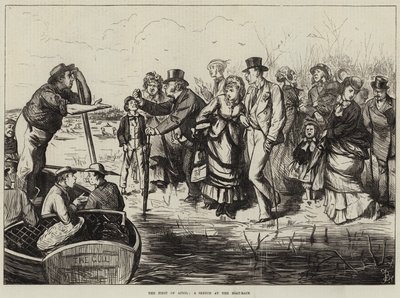 Il primo di aprile, uno schizzo alla regata da Frederick Barnard