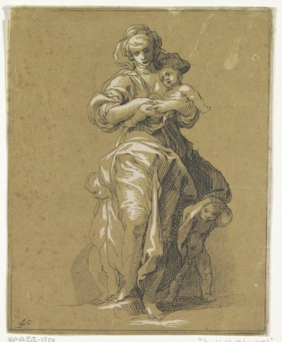 Carità con tre bambini da Frederick Bloemaert