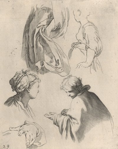 Studi di figure, dal libro di disegni, 1650-56 da Frederick Bloemaert
