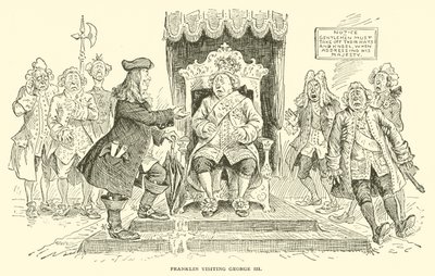 Franklin in visita a Giorgio III da Frederick Burr Opper