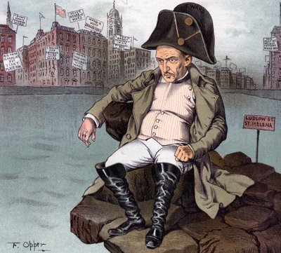 Il "Piccolo Napoleone di Wall Street" in esilio da Frederick Burr Opper