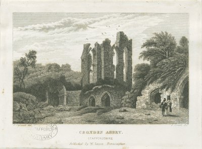 Abbazia di Croxden: incisione, nd [c 1830] da Frederick Calvert