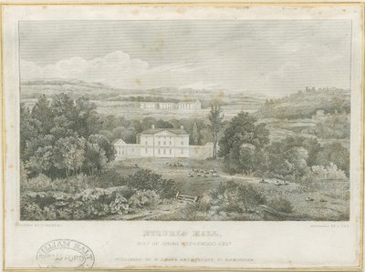 Etruria Hall: incisione, nd [c 1830] da Frederick Calvert
