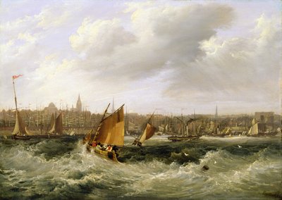 Liverpool, Lancashire dal fiume Mersey e New Brighton, 1838 da Frederick Calvert
