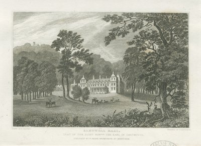 Sandwell Park - Hall (incisione) da Frederick Calvert