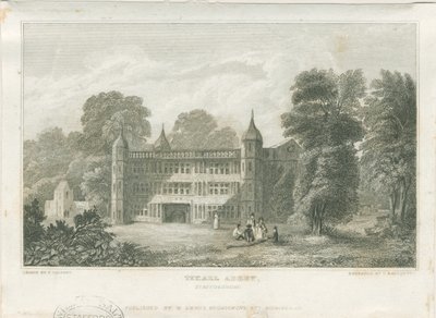 Tixall Hall - Portineria: incisione, nd [c 1830] da Frederick Calvert