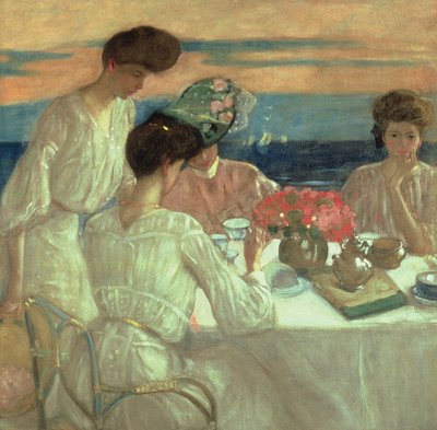 Tè pomeridiano sulla terrazza da Frederick Carl Frieseke