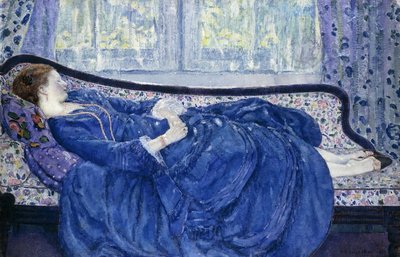 Ragazza in blu da Frederick Carl Frieseke
