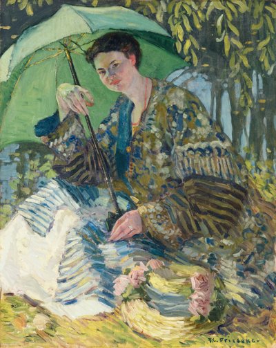 Signora con parasole, c.1905 da Frederick Carl Frieseke