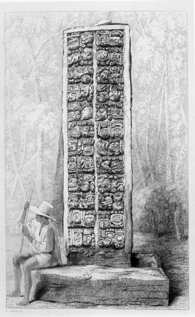 Geroglifici sul retro di un monumento a Copan, Honduras, dal volume I di 