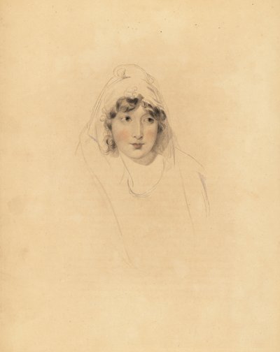 Ritratto di Lady Augusta Lowther, Contessa di Fane, moglie del 1° Conte di Lonsdale. Incisione colorata a mano di Frederick Christian Lewis dopo un