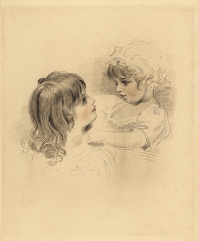 Ritratto di due bambini da Frederick Christian Lewis