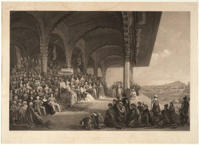 Il Durbar di Dussorah di Sua Altezza il Maharaja di Mysore da Frederick Christian Lewis
