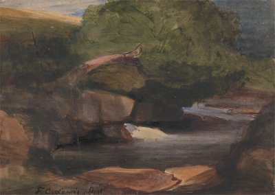 Alberi e un Torrente Roccioso da Frederick Christian Lewis the Elder