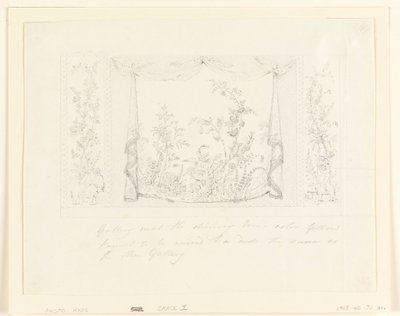Disegno, The Royal Pavilion, Brighton, Salotto blu (sud), proposta di decorazione murale, 1820 ca. da Frederick Crace