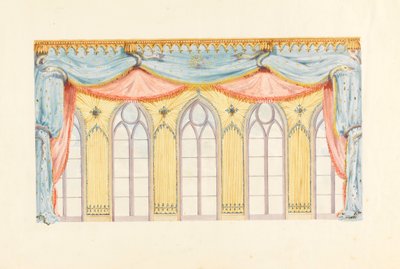 Disegno, decorazione della finestra, probabilmente per la parete est della Music Room, Royal Pavilion, Brighton, 1820 da Frederick Crace