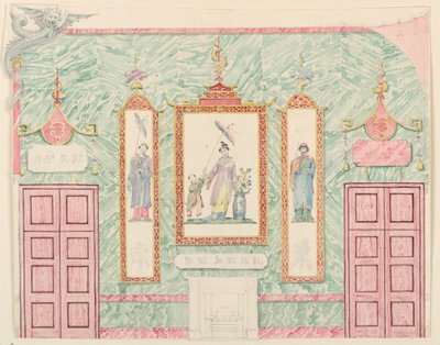 Elevazione del muro, probabilmente per la Sala dei Banchetti, Royal Pavilion, Brighton da Frederick Crace