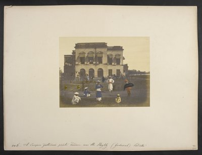 Abitazione di un gentiluomo inglese, [Garden Reach,] Calcutta, c.1851-52 (foto colorata a mano) da Frederick Fiebig