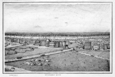 La Casa del Governo e il Municipio, Calcutta, India, c1840s da Frederick Fiebig