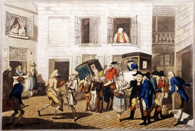 Cortile della locanda a Calais, pub. da William Holland, Londra, 1790 da Frederick George Byron