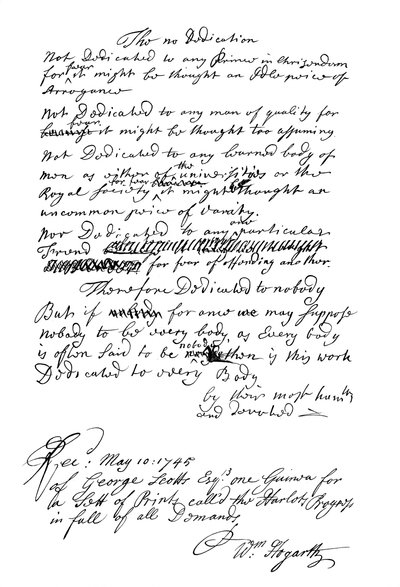 Dedica scritta da William Hogarth da Frederick George Netherclift