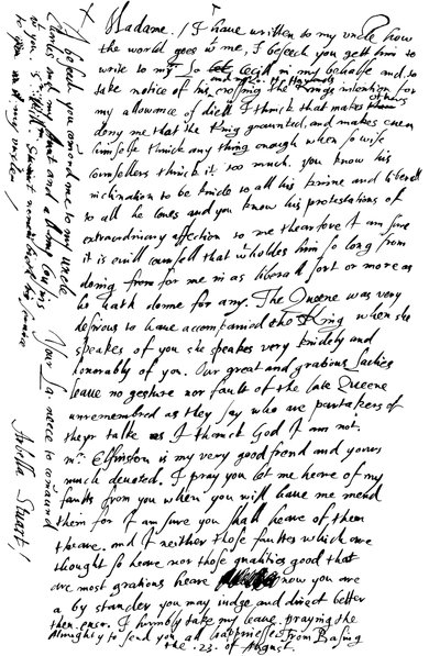 Lettera di Arabella Stuart alla contessa di Shrewsbury da Frederick George Netherclift