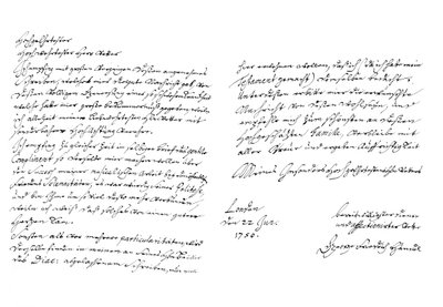 Lettera di George Frideric Handel, 1750 da Frederick George Netherclift