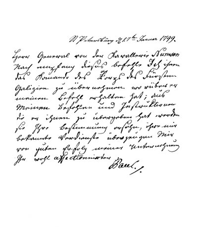 Lettera di Paolo I, Imperatore di Russia, al Generale Numsen, 1799 da Frederick George Netherclift