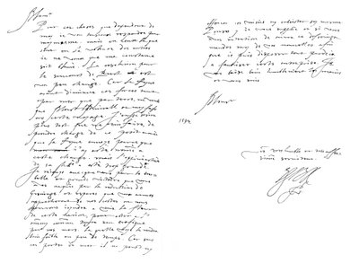 Lettera di Robert Devereux, Conte di Essex, a Maurice, Principe d