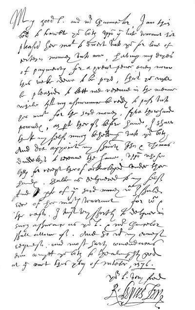Lettera di Robert Dudley, Conte di Leicester, a Lord Burghley e Sir Walter Mildmay, 1576 1856 da Frederick George Netherclift