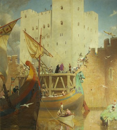 La costruzione del Grande Mastio del Castello di Bristol da Frederick George Swaish
