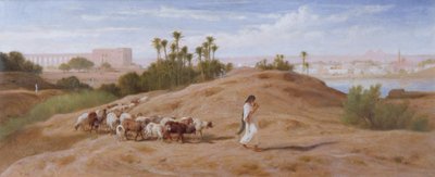 Un pastore di capre vicino al Cairo da Frederick Goodall