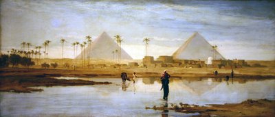 Il guado verso il villaggio vicino alle piramidi da Frederick Goodall