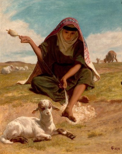 La filatrice, 1878 da Frederick Goodhall