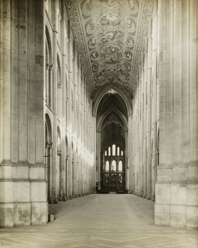 Cattedrale di Ely: La navata dalla porta del portico da Frederick H. Evans