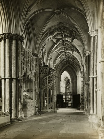Cattedrale di Ely: Navata nord del coro verso ovest da Frederick H. Evans