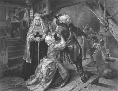 Arresto di Alice Lisle per aver ospitato fuggitivi dalla battaglia di Sedgemoor, 1685 da Frederick Heath